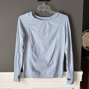 Smartpak Hadley Stretch Seamless Long Sleeve Riding Shirt Light Blue Size L XL